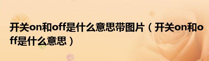 开关on和off是什么意思带图片（开关on和off是什么意思）