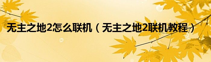 无主之地2怎么联机（无主之地2联机教程）
