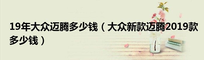 19年大众迈腾多少钱（大众新款迈腾2019款多少钱）