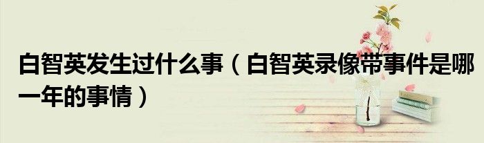 白智英发生过什么事（白智英录像带事件是哪一年的事情）