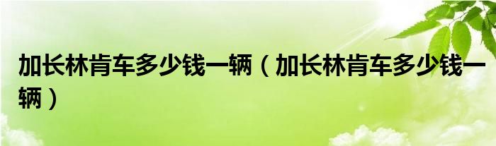 加长林肯车多少钱一辆（加长林肯车多少钱一辆）