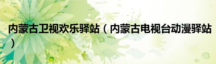 内蒙古卫视欢乐驿站（内蒙古电视台动漫驿站）