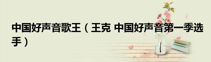 中国好声音歌王（王克 中国好声音第一季选手）