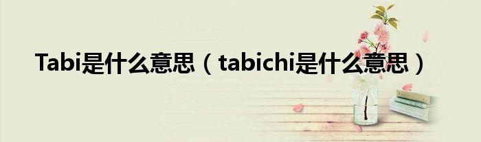 Tabi是什么意思（tabichi是什么意思）