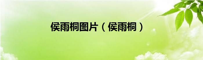 侯雨桐图片（侯雨桐）