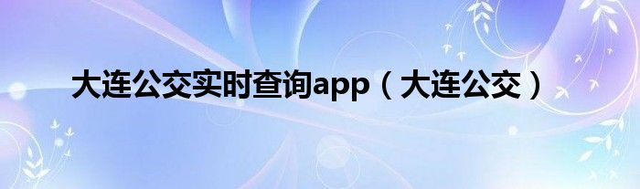 大连公交实时查询app（大连公交）