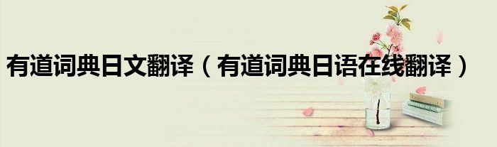 有道词典日文翻译（有道词典日语在线翻译）