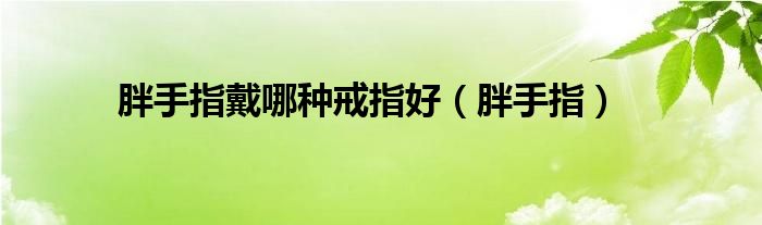 胖手指戴哪种戒指好（胖手指）