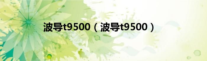 波导t9500（波导t9500）