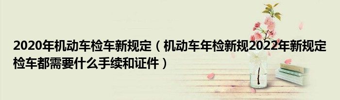2020年机动车检车新规定（机动车年检新规2022年新规定检车都需要什么手续和证件）
