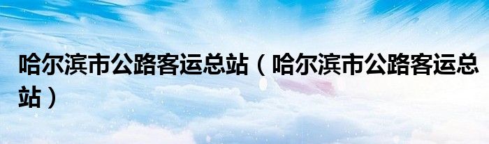 哈尔滨市公路客运总站（哈尔滨市公路客运总站）
