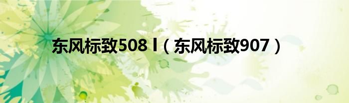 东风标致508 l（东风标致907）