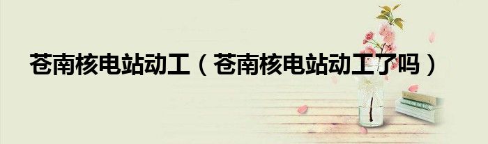 苍南核电站动工（苍南核电站动工了吗）