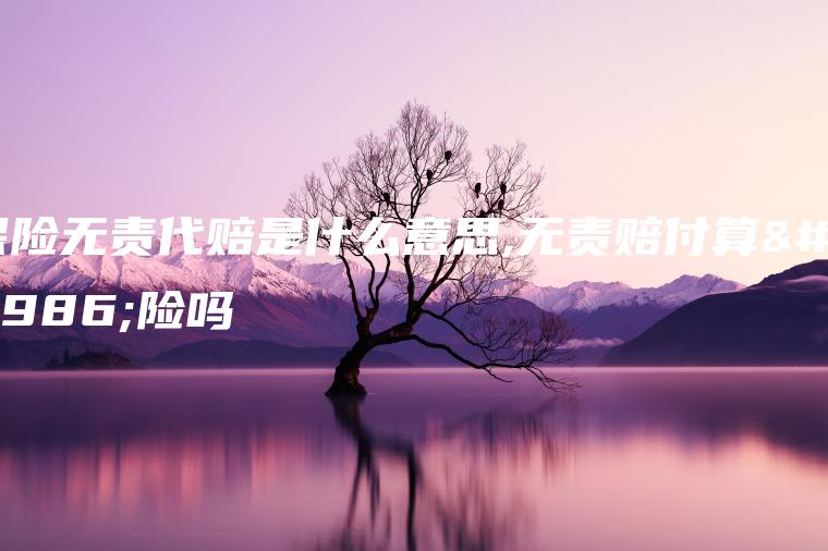 保险无责代赔是什么意思,无责赔付算出险吗