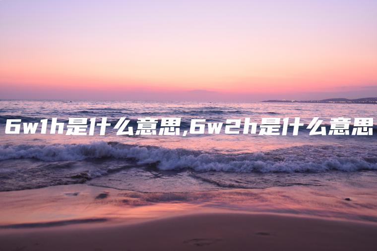 6w1h是什么意思,6w2h是什么意思