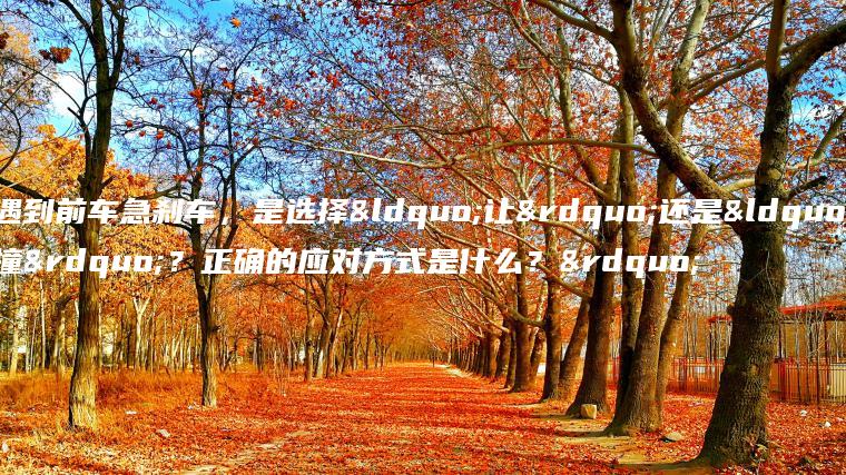 遇到前车急刹车，是选择“让”还是“撞”？正确的应对方式是什么？”