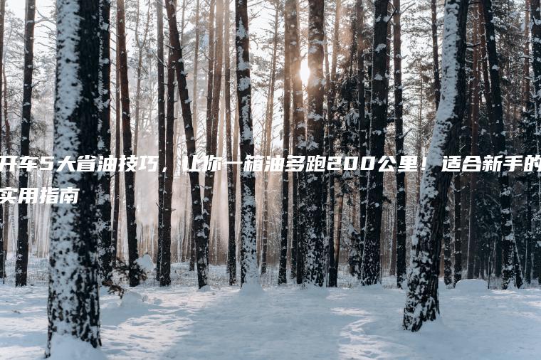 开车5大省油技巧，让你一箱油多跑200公里！适合新手的实用指南