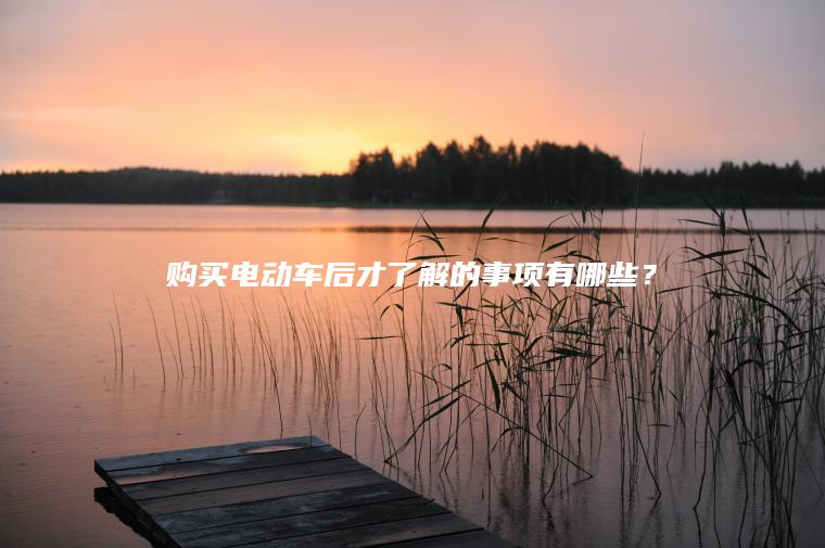 购买电动车后才了解的事项有哪些？