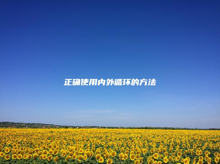 正确使用内外循环的方法
