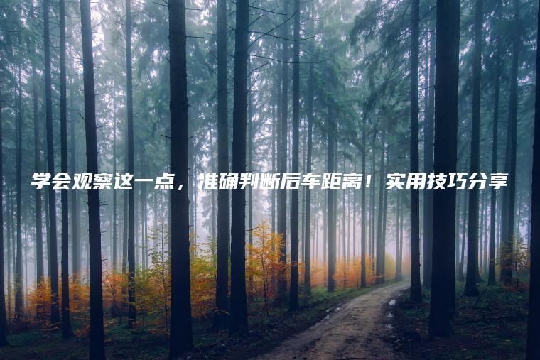 学会观察这一点，准确判断后车距离！实用技巧分享