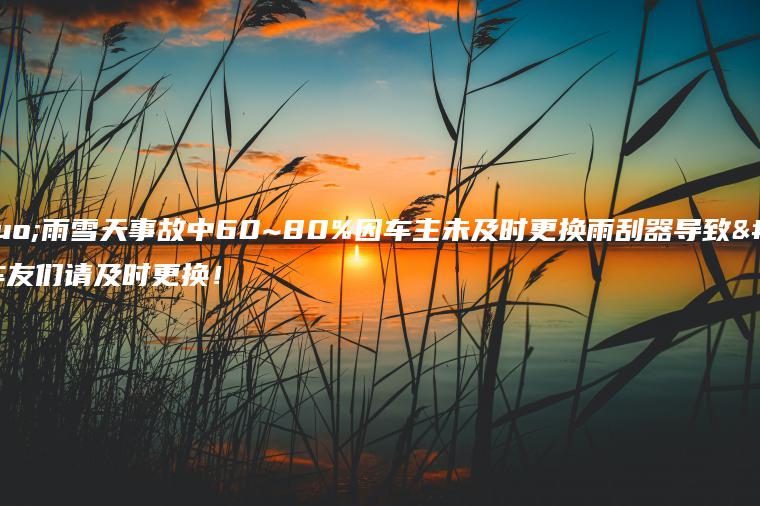 “雨雪天事故中60~80%因车主未及时更换雨刮器导致，车友们请及时更换！